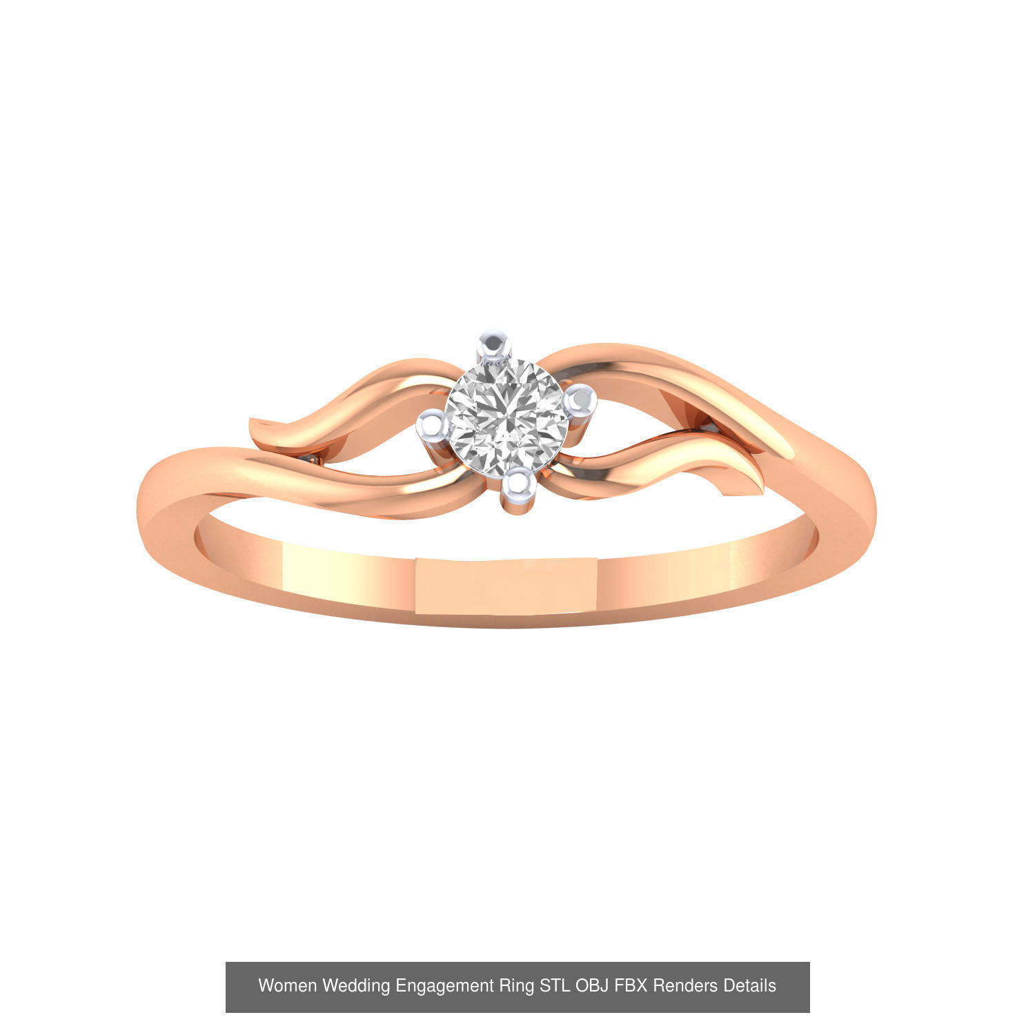 176 Women Ring STL OBJ FBX Renders Details Collection _30