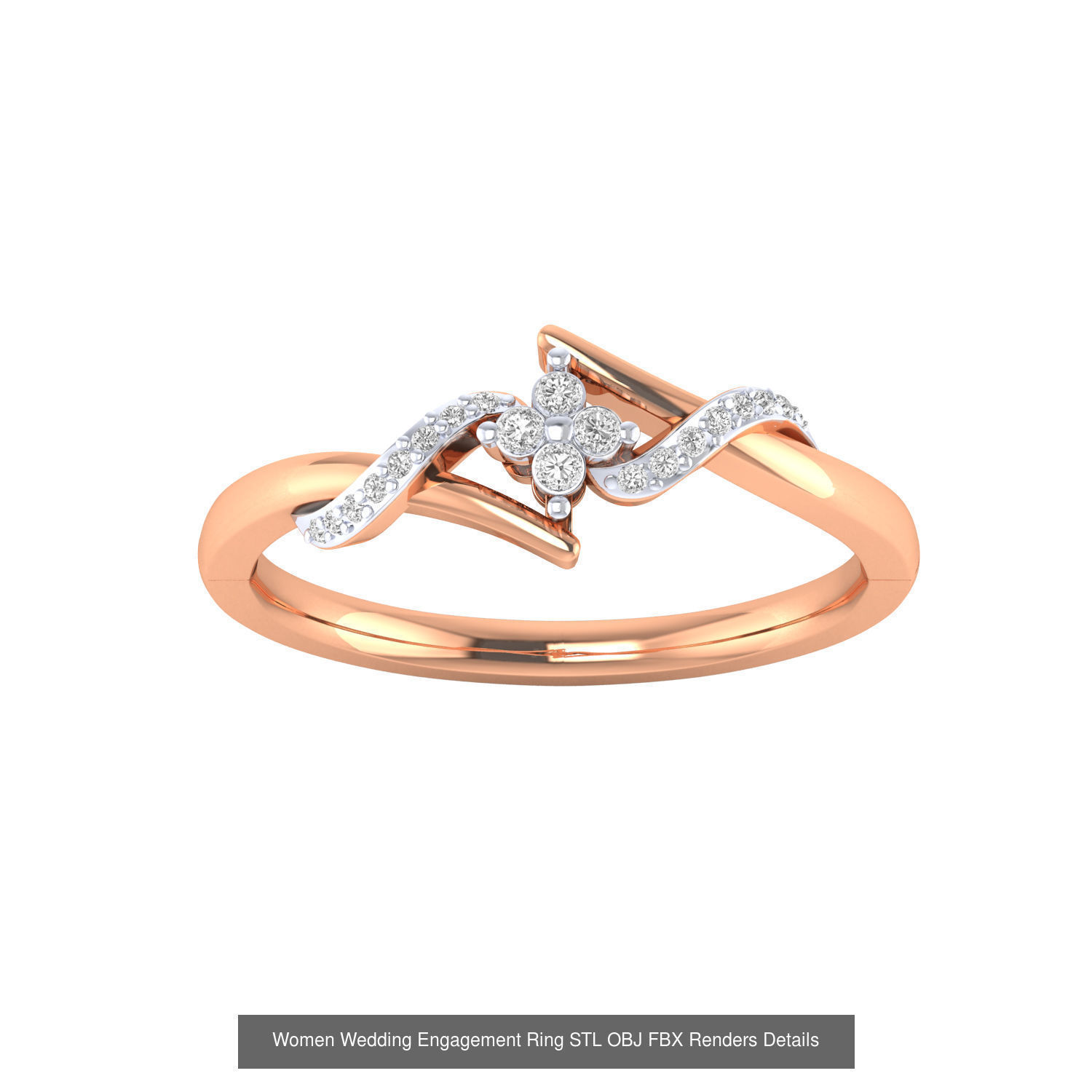 176 Women Ring STL OBJ FBX Renders Details Collection _39
