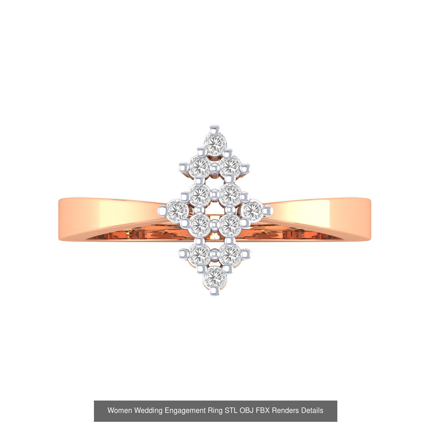 176 Women Ring STL OBJ FBX Renders Details Collection _49
