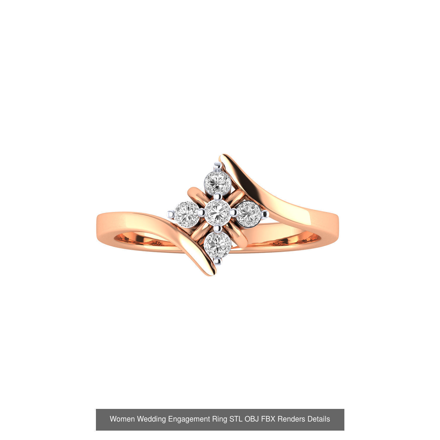 176 Women Ring STL OBJ FBX Renders Details Collection _74