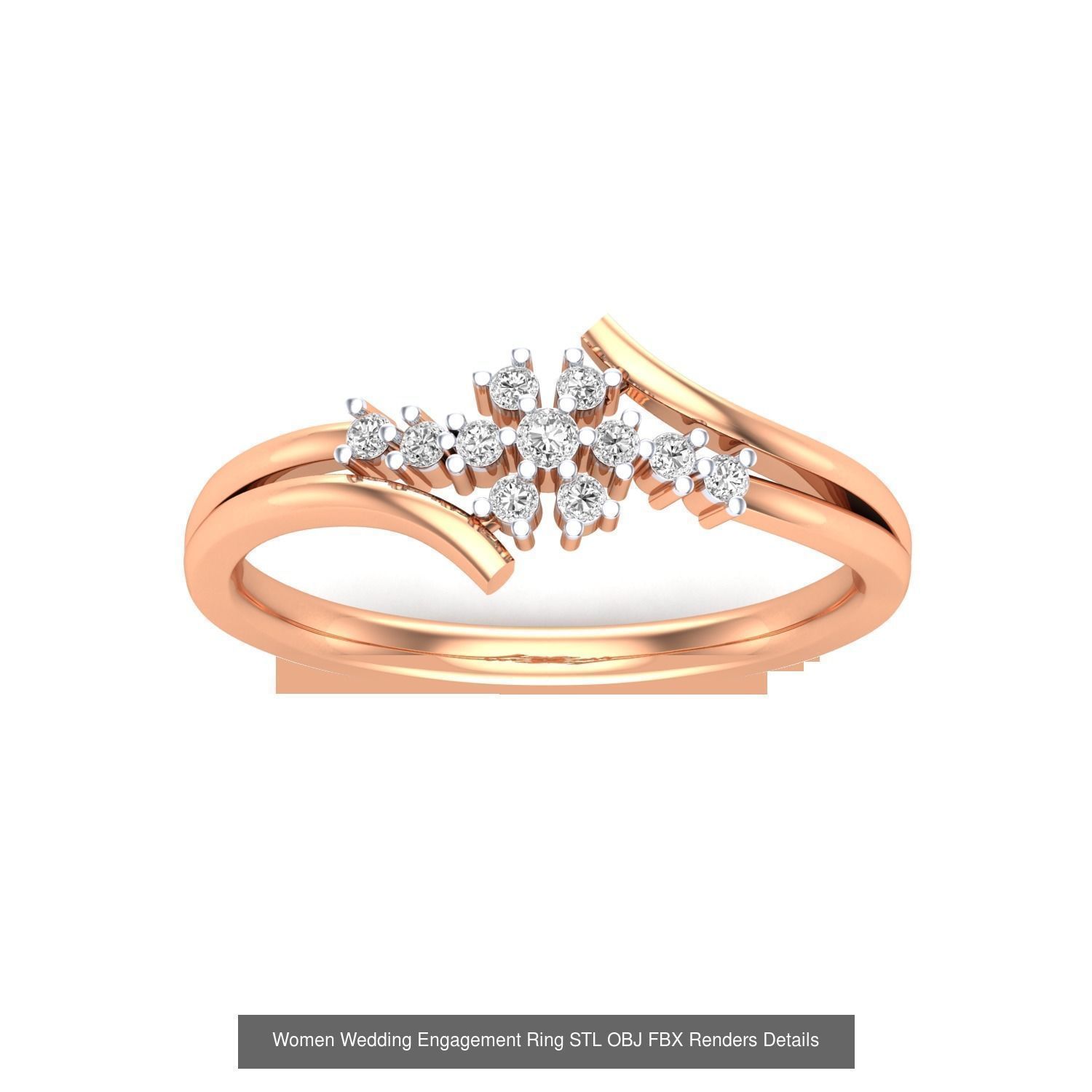 176 Women Ring STL OBJ FBX Renders Details Collection _185