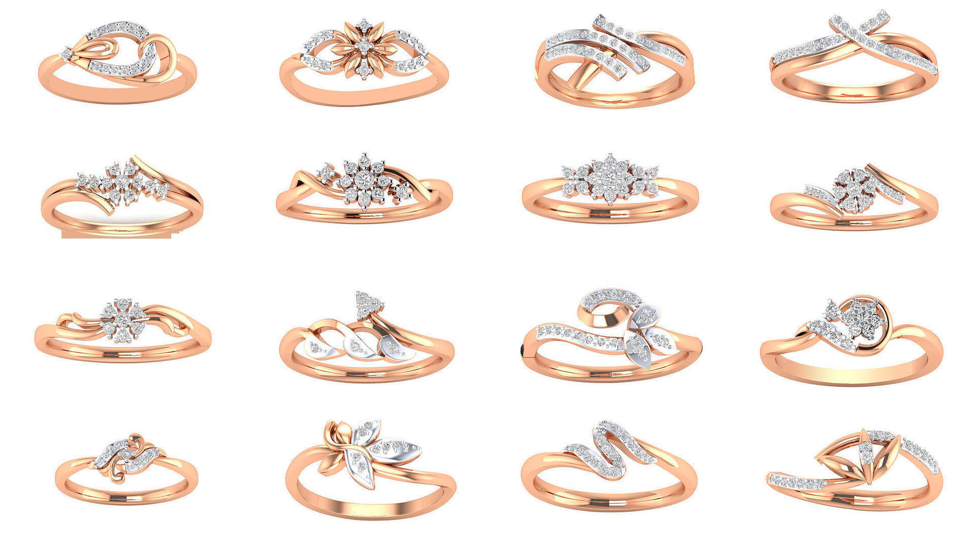 176 Women Ring STL OBJ FBX Renders Details Collection _19