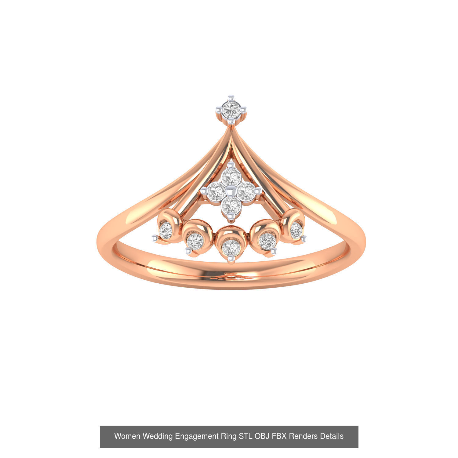 176 Women Ring STL OBJ FBX Renders Details Collection _22