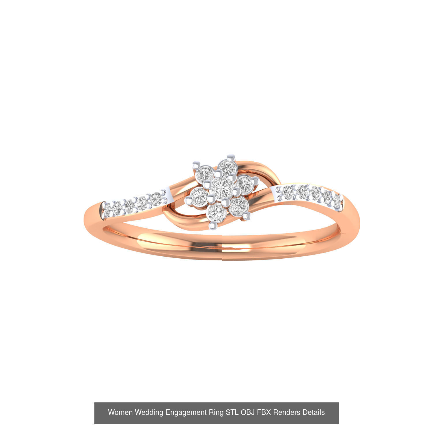 176 Women Ring STL OBJ FBX Renders Details Collection _161