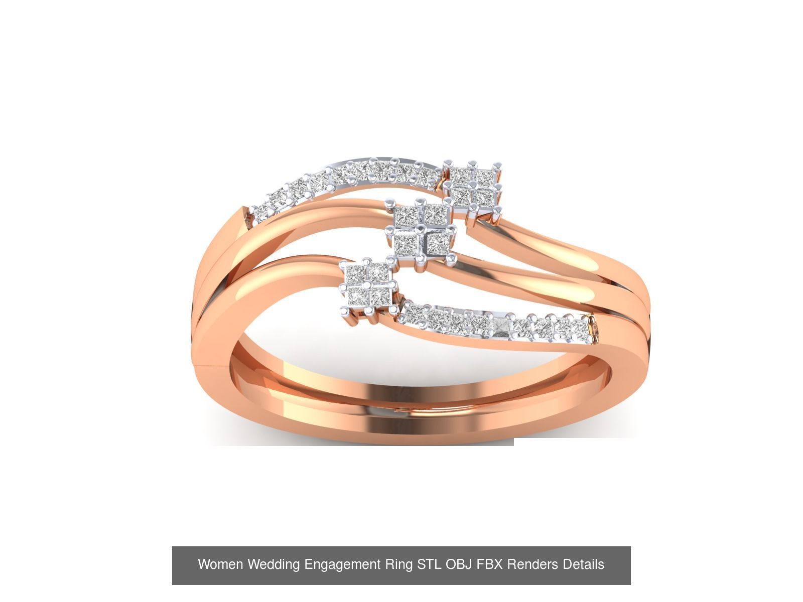 176 Women Ring STL OBJ FBX Renders Details Collection _94