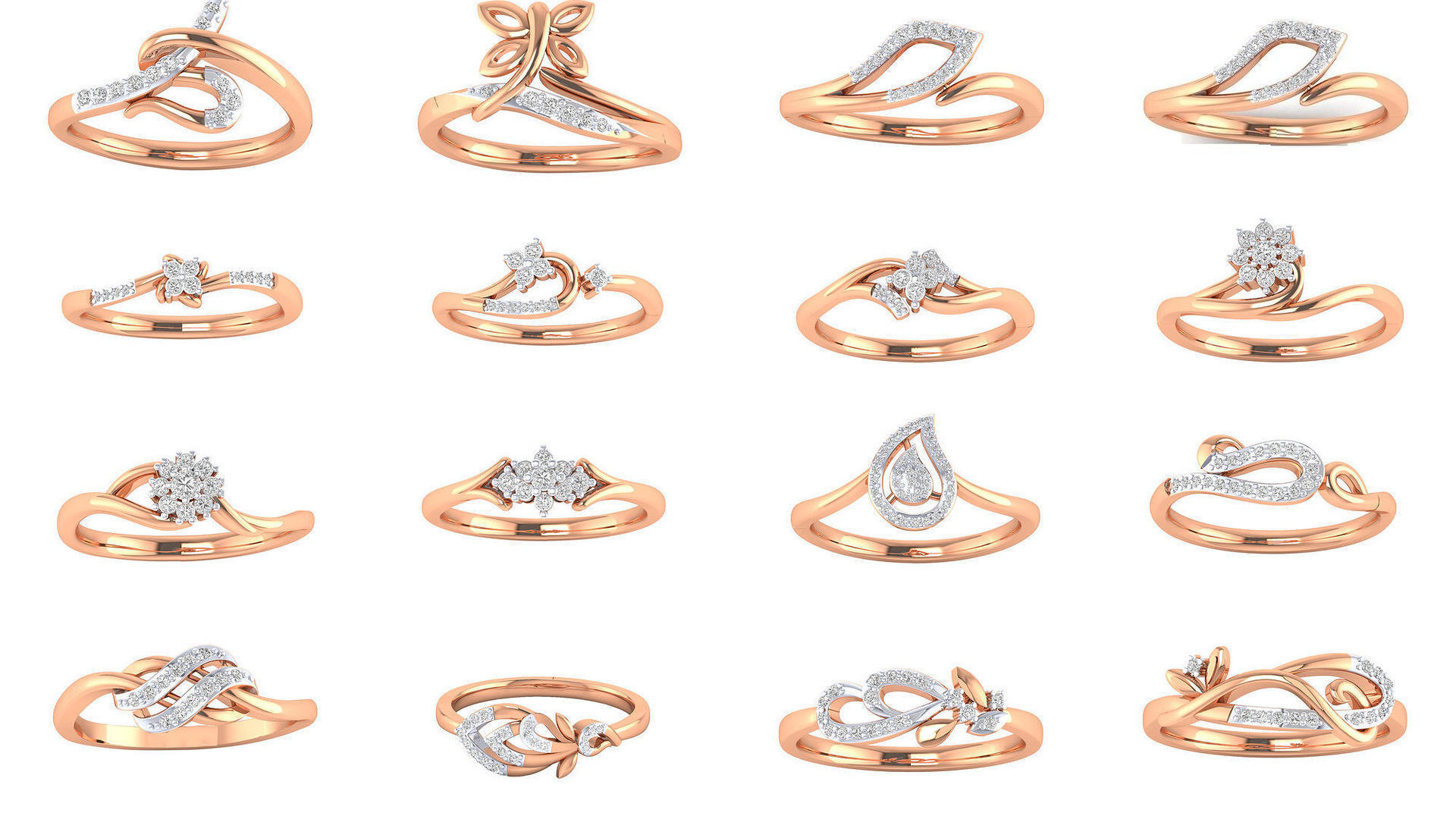 176 Women Ring STL OBJ FBX Renders Details Collection _17