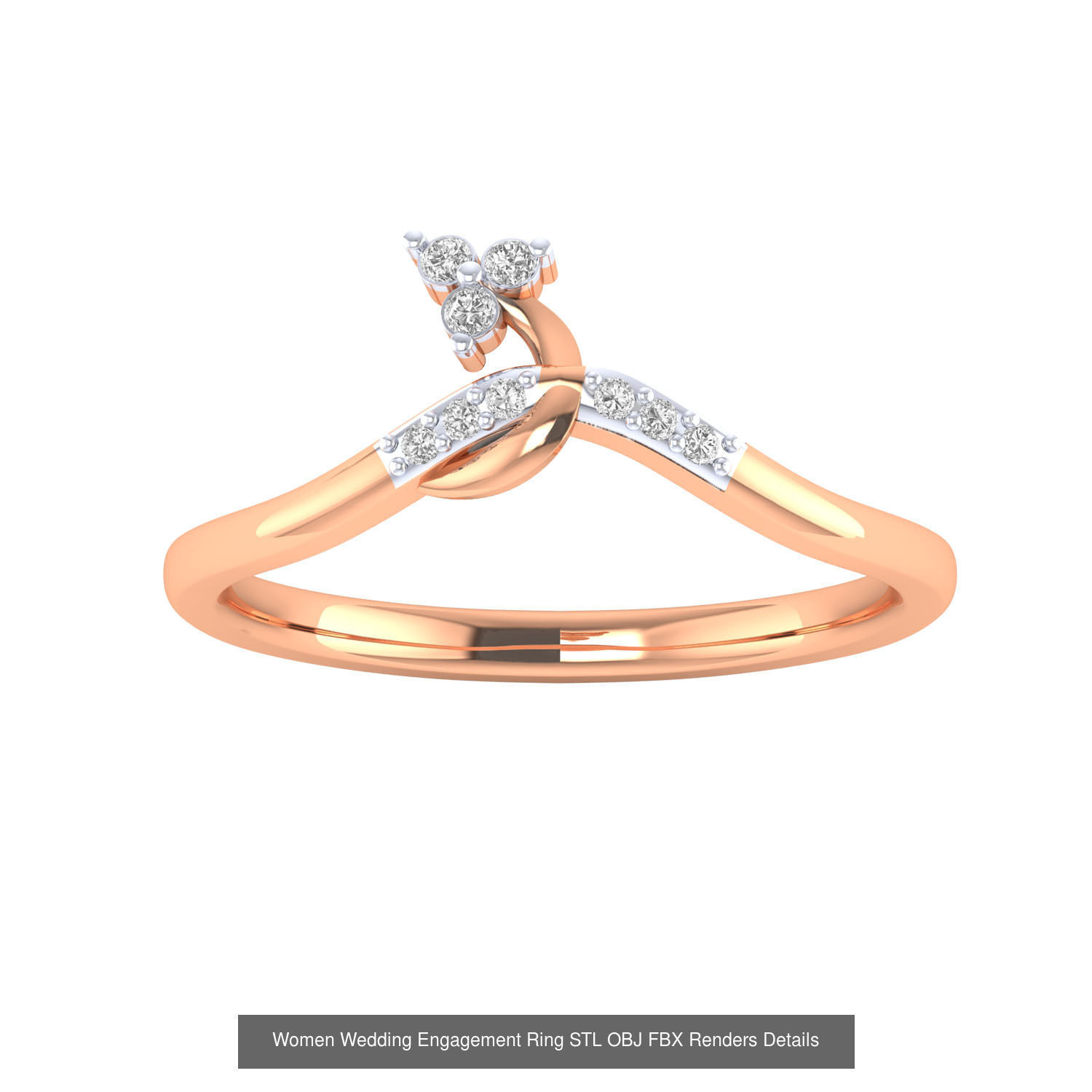 176 Women Ring STL OBJ FBX Renders Details Collection _135