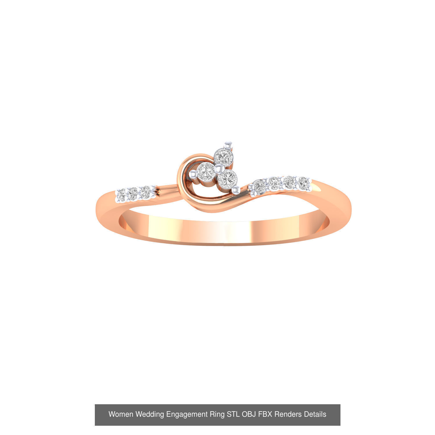 176 Women Ring STL OBJ FBX Renders Details Collection _118
