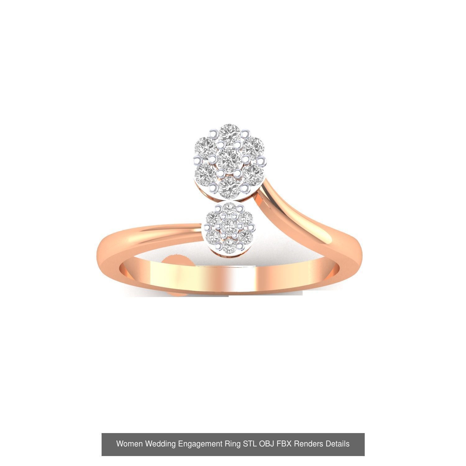 176 Women Ring STL OBJ FBX Renders Details Collection _131