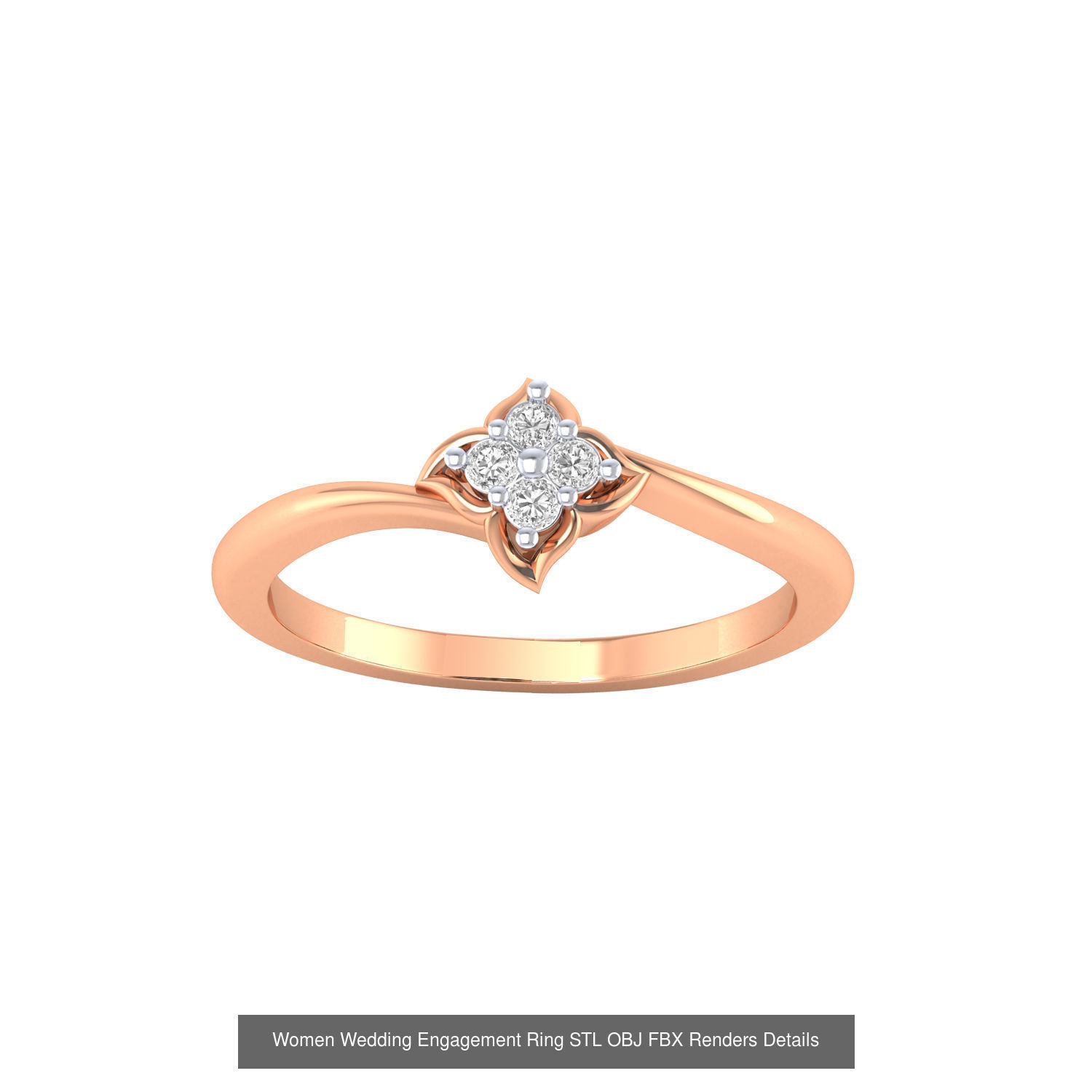 176 Women Ring STL OBJ FBX Renders Details Collection _54