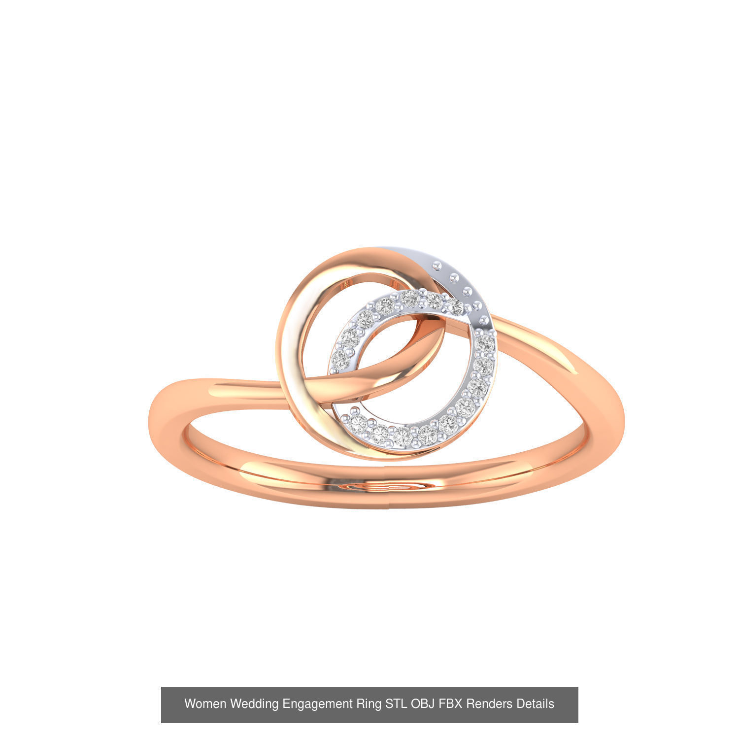 176 Women Ring STL OBJ FBX Renders Details Collection _110