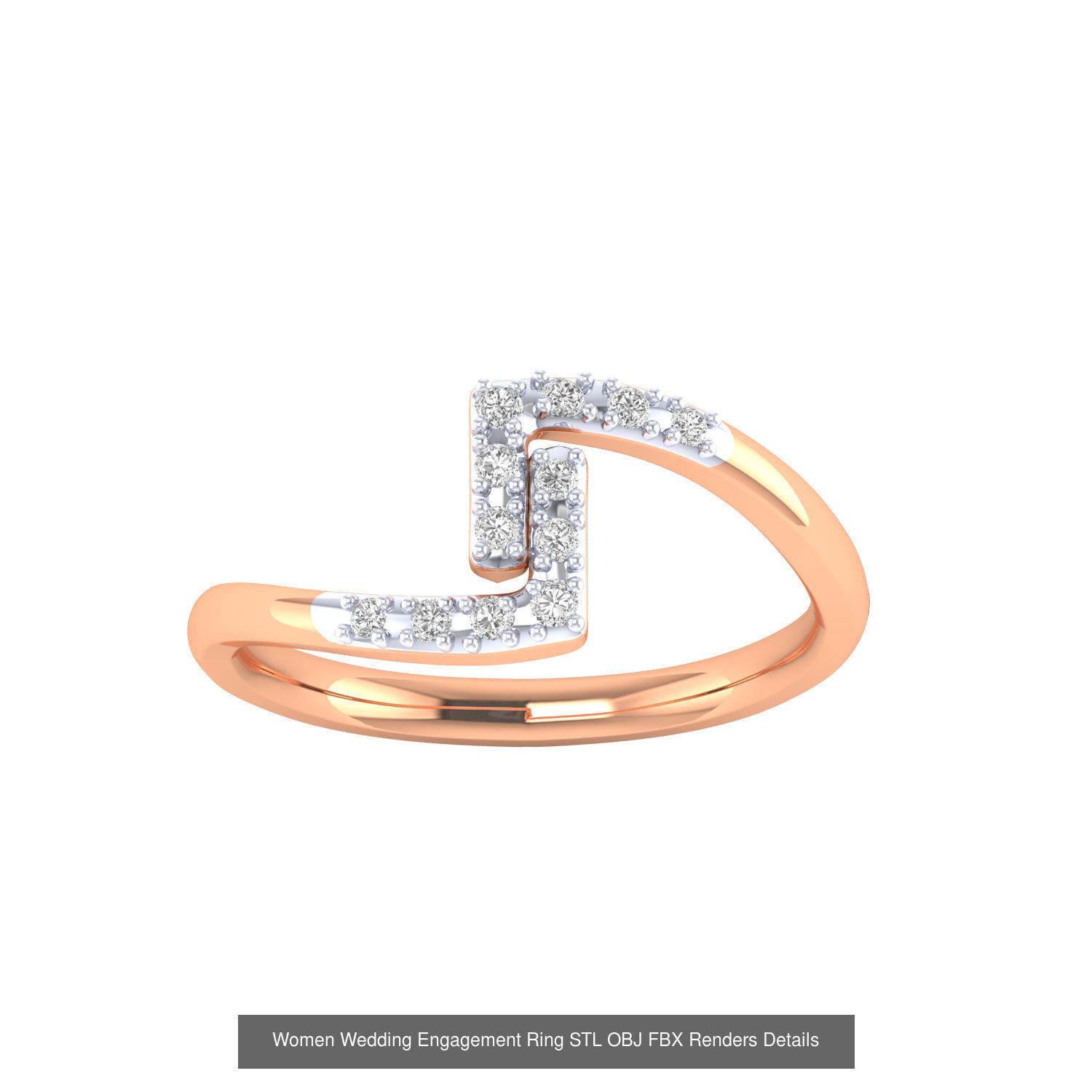 176 Women Ring STL OBJ FBX Renders Details Collection _115