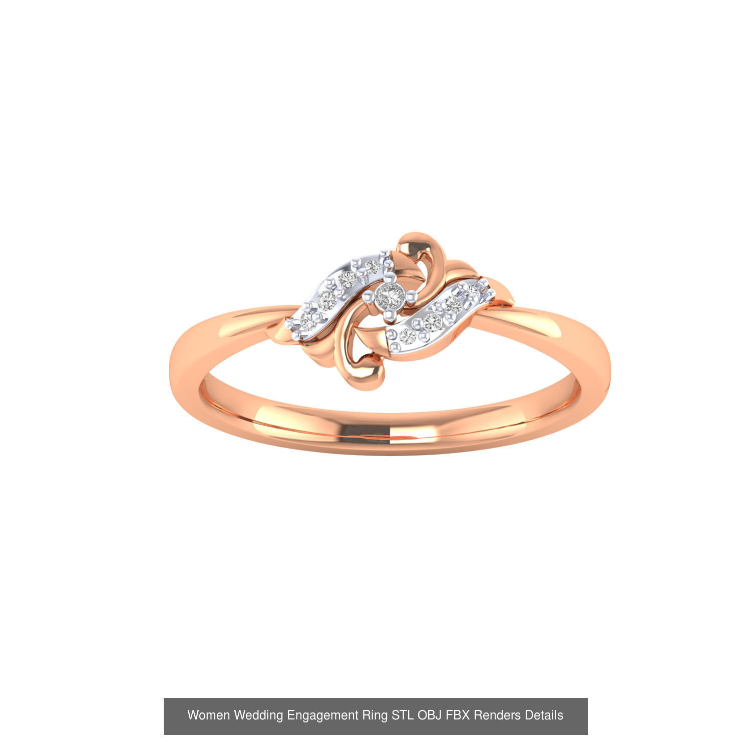 176 Women Ring STL OBJ FBX Renders Details Collection _193
