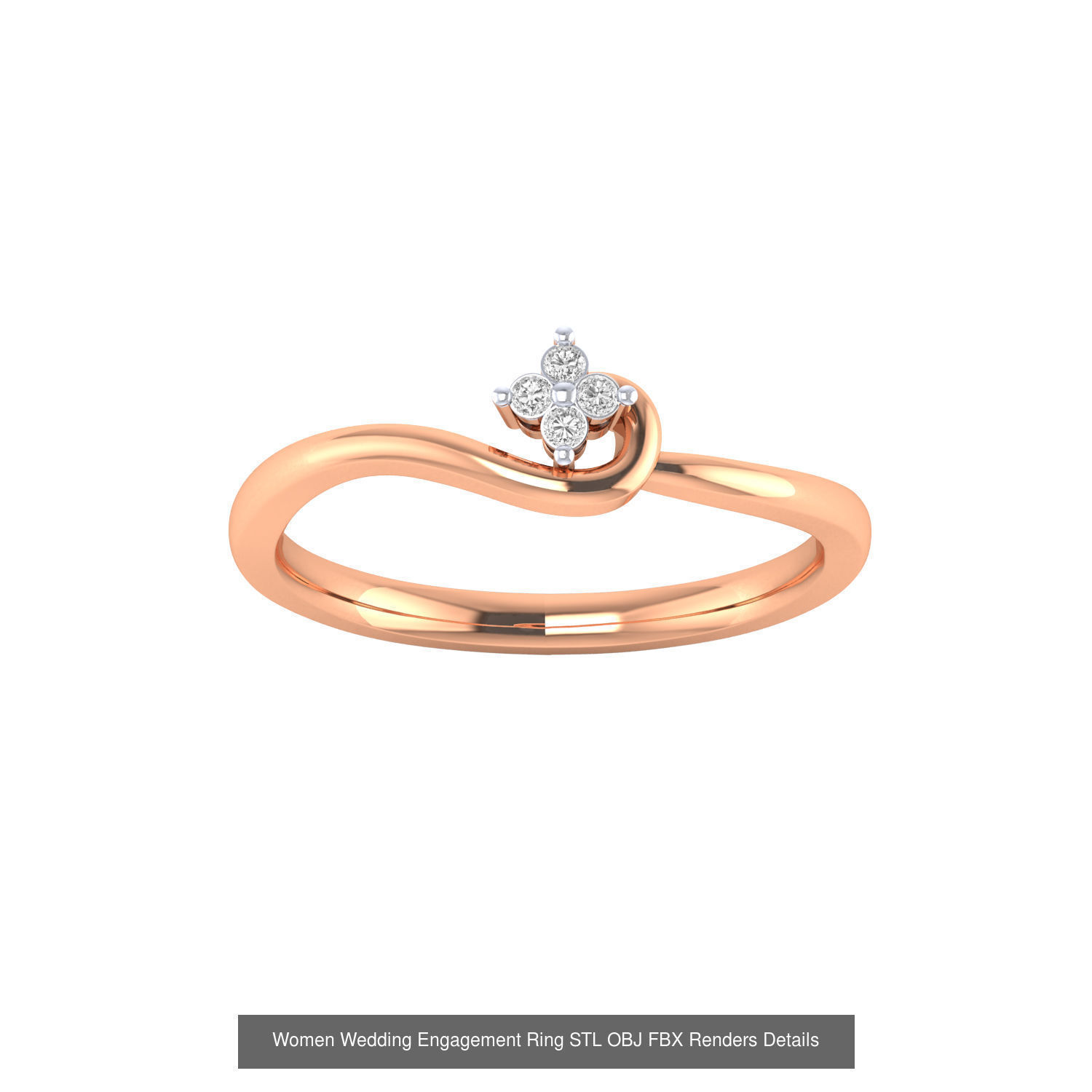 176 Women Ring STL OBJ FBX Renders Details Collection _38