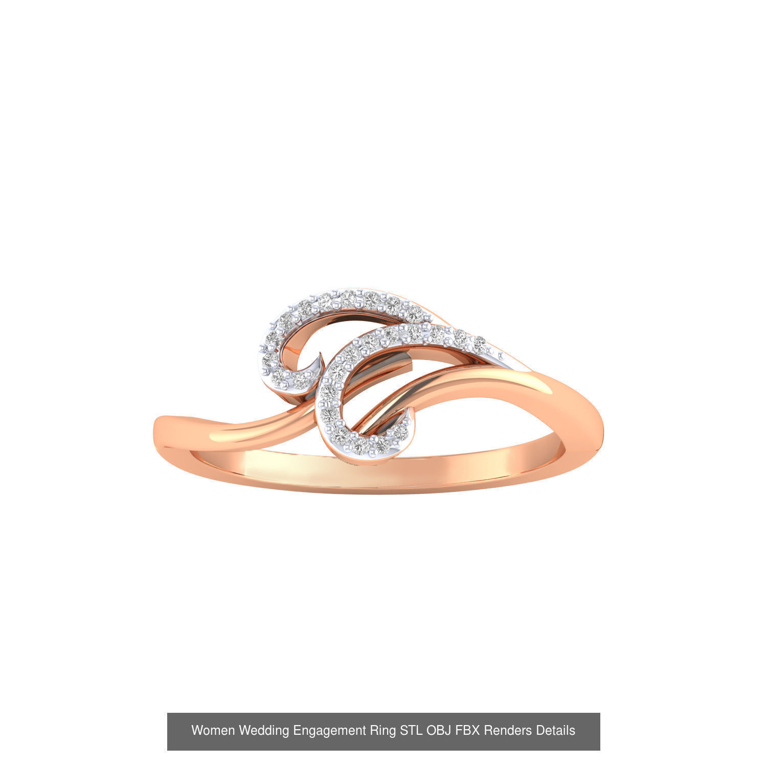 176 Women Ring STL OBJ FBX Renders Details Collection _127