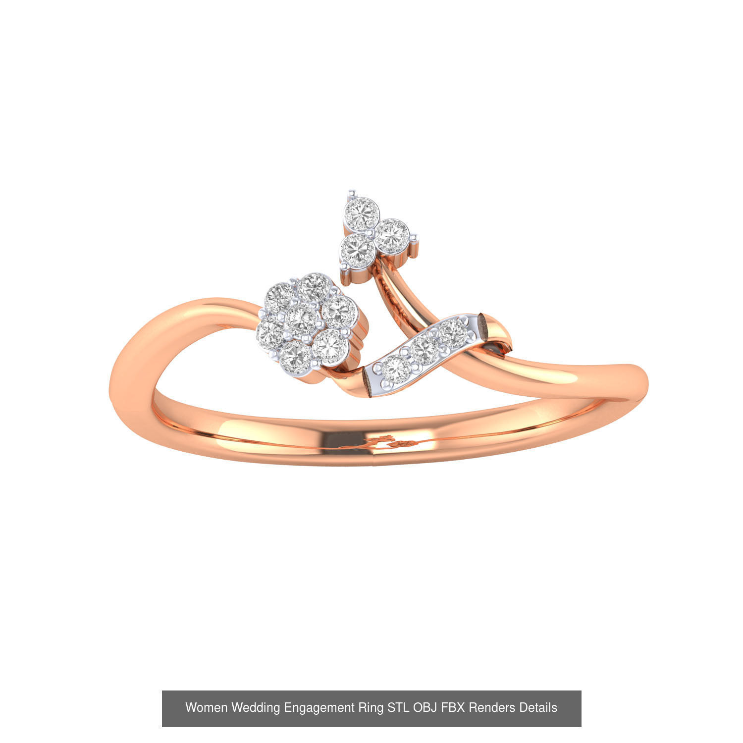 176 Women Ring STL OBJ FBX Renders Details Collection _163