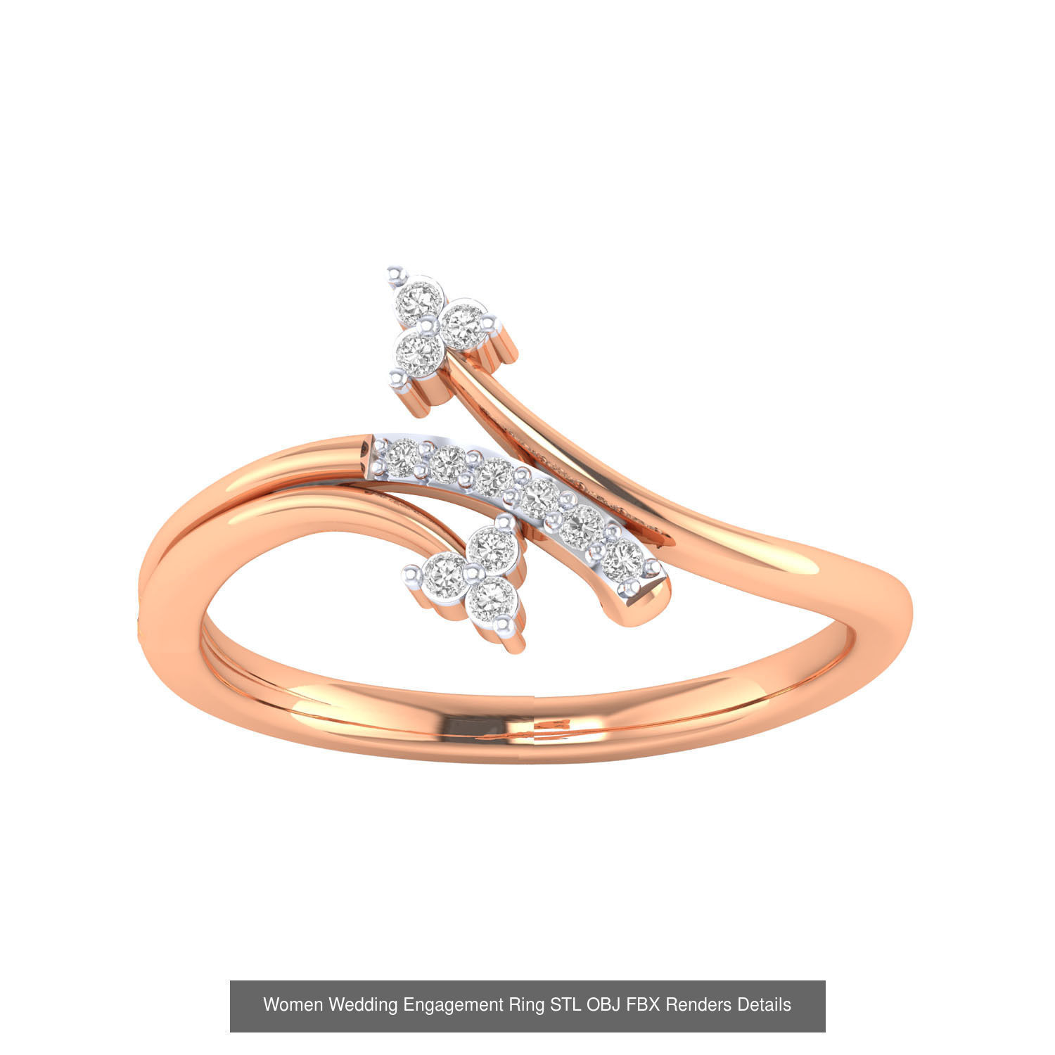176 Women Ring STL OBJ FBX Renders Details Collection _162