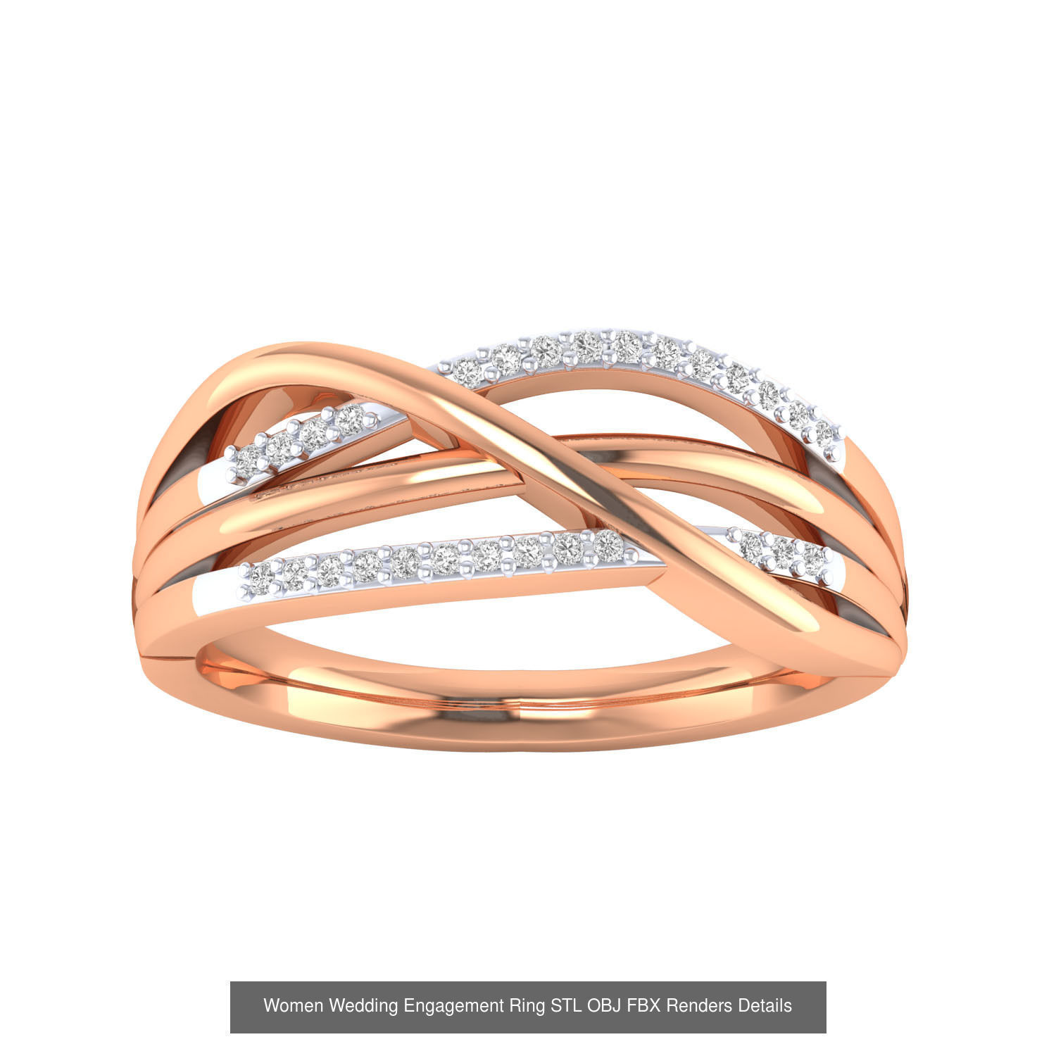 176 Women Ring STL OBJ FBX Renders Details Collection _156