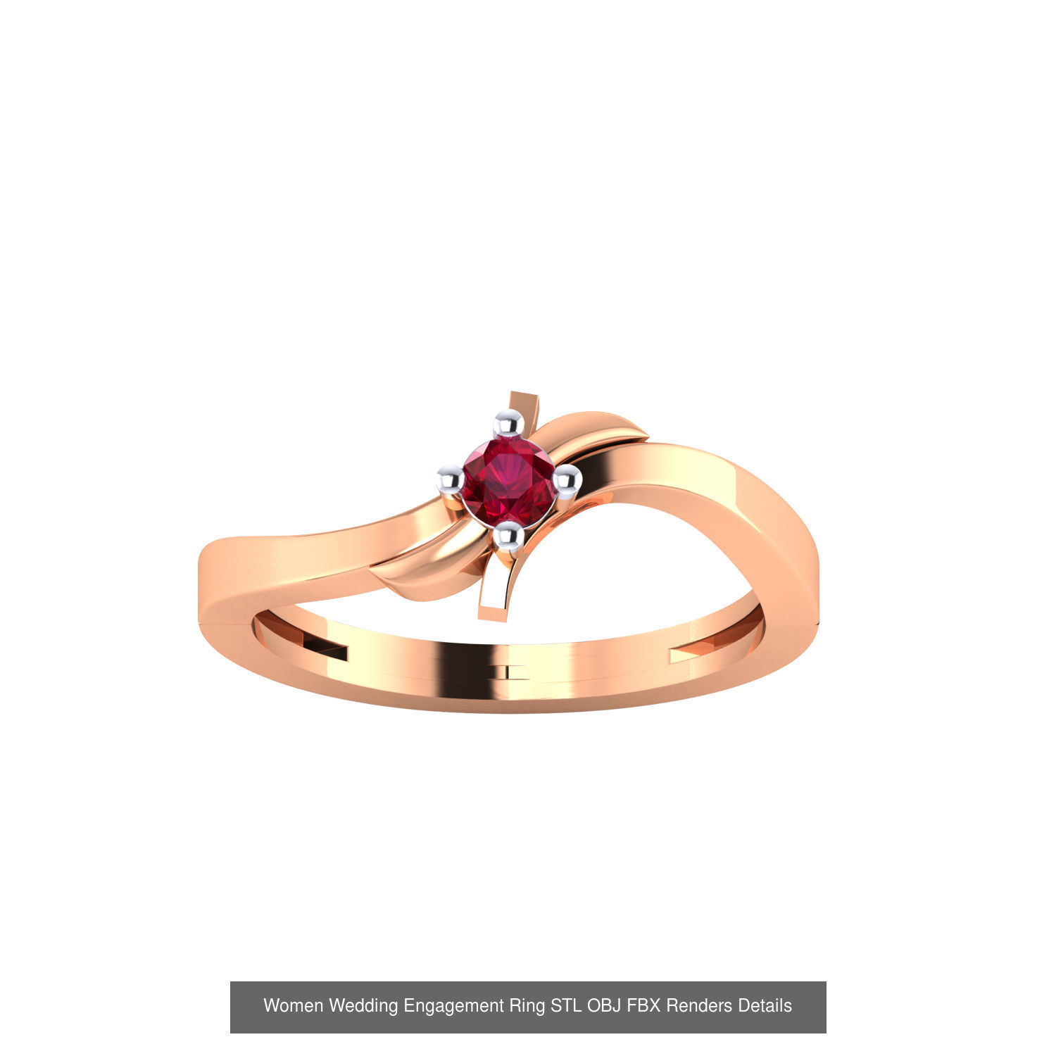 176 Women Ring STL OBJ FBX Renders Details Collection _62
