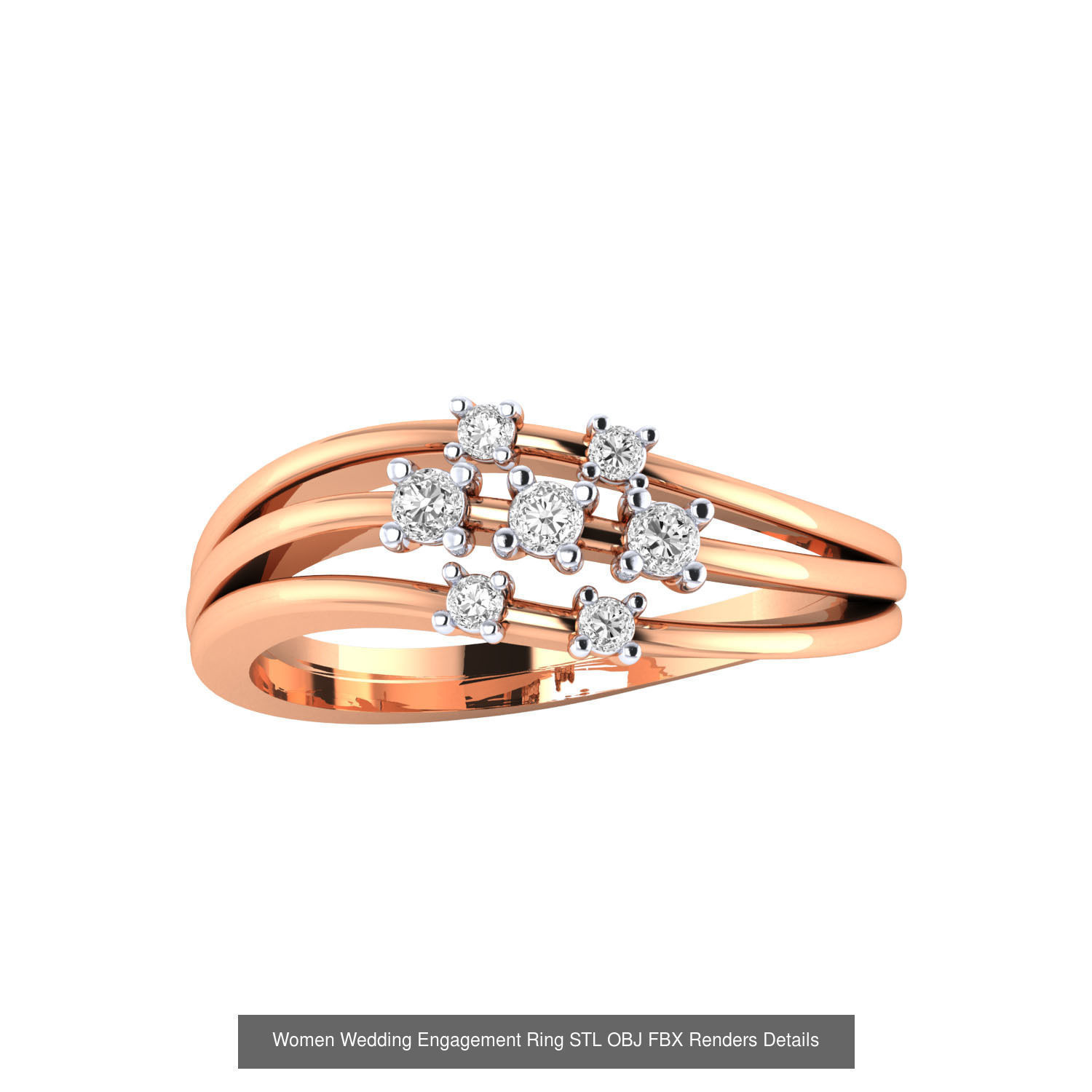176 Women Ring STL OBJ FBX Renders Details Collection _89