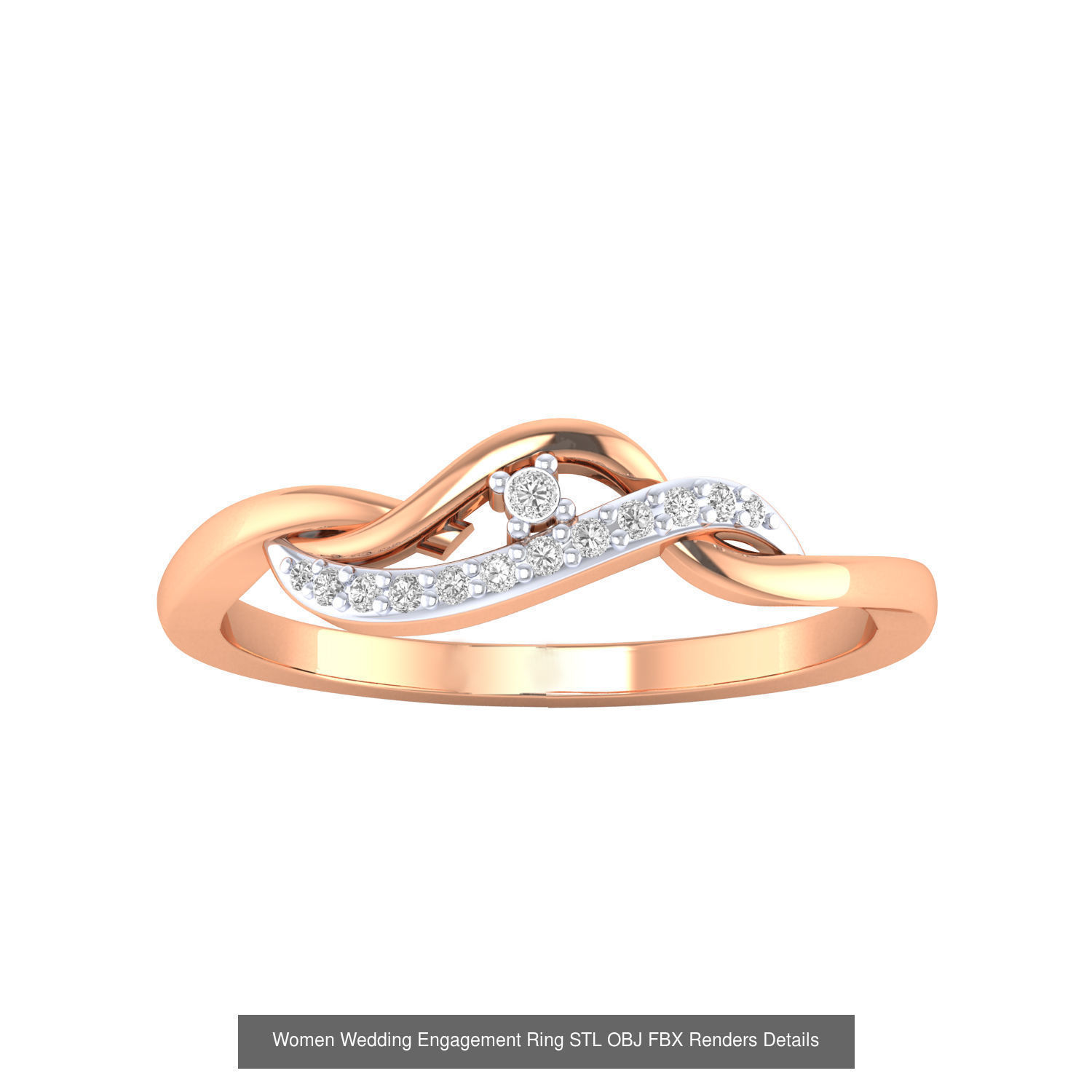 176 Women Ring STL OBJ FBX Renders Details Collection _125