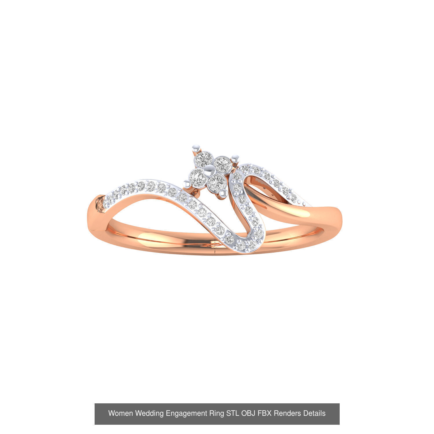 176 Women Ring STL OBJ FBX Renders Details Collection _36
