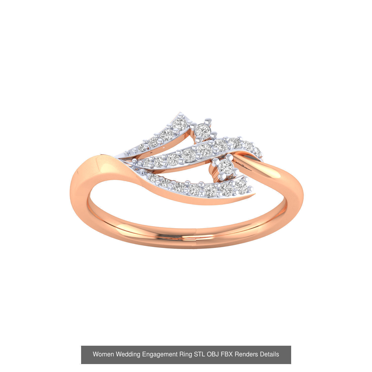 176 Women Ring STL OBJ FBX Renders Details Collection _44