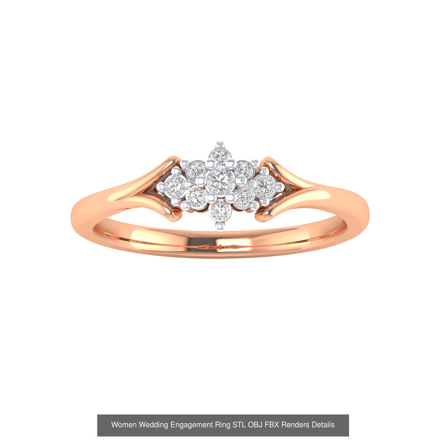 176 Women Ring STL OBJ FBX Renders Details Collection _174