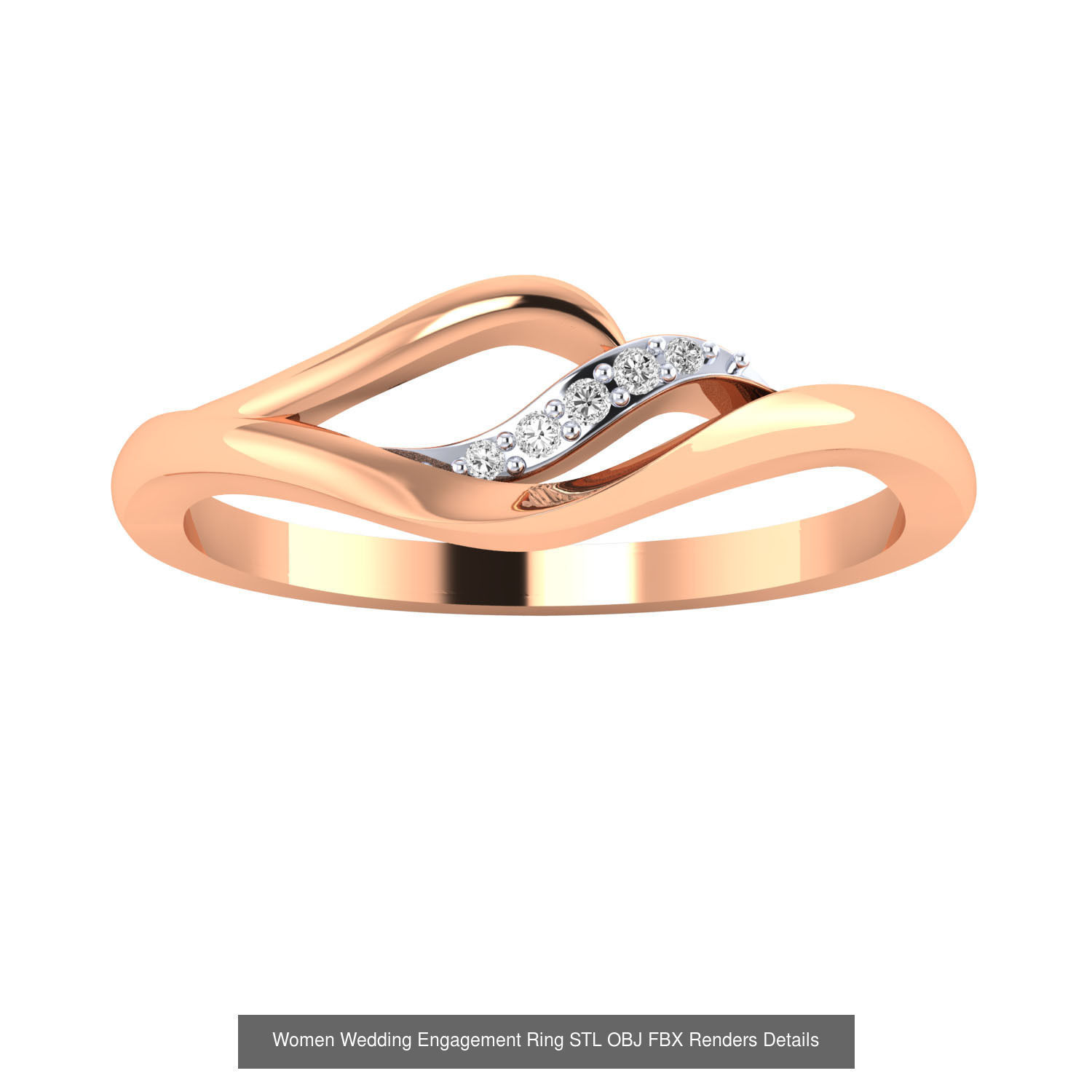 176 Women Ring STL OBJ FBX Renders Details Collection _84