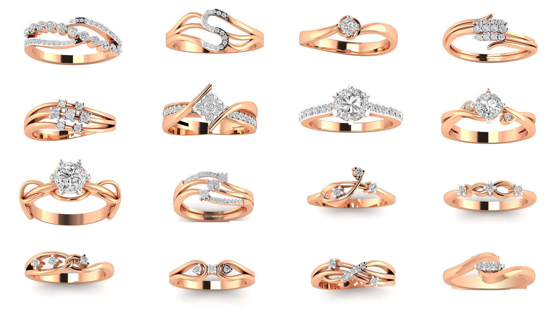 176 Women Ring STL OBJ FBX Renders Details Collection _7
