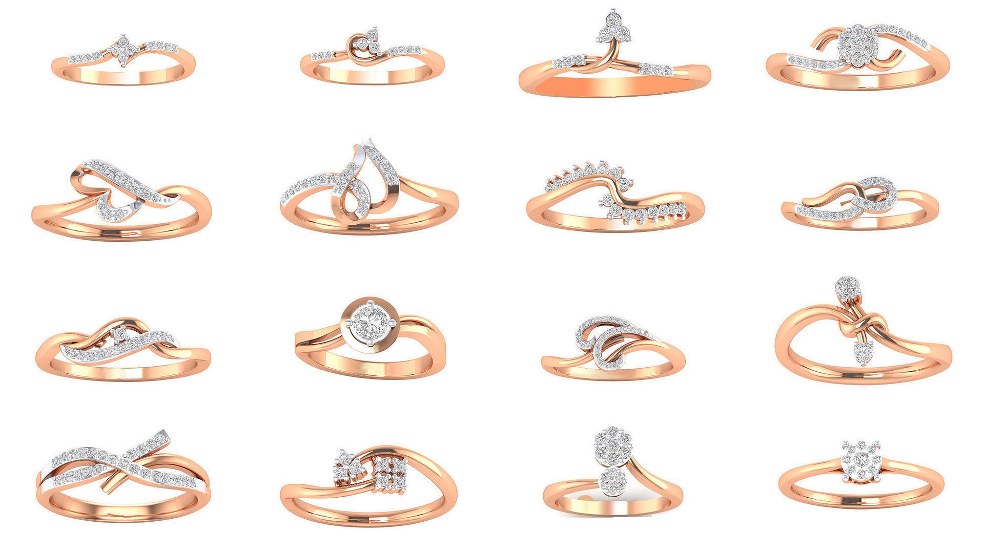 176 Women Ring STL OBJ FBX Renders Details Collection _11