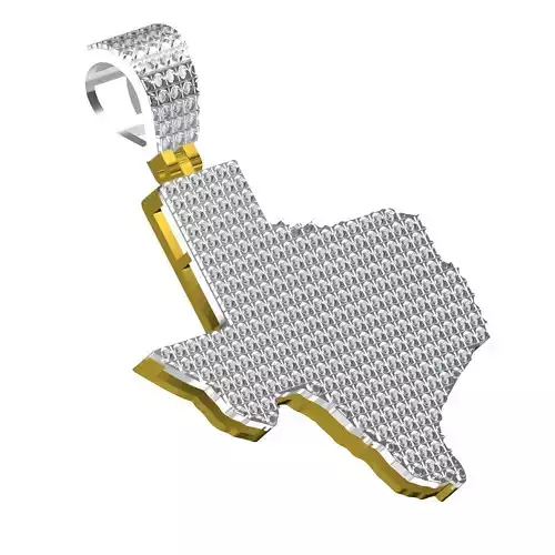 Texas Map Diamond Pendant 3D print model