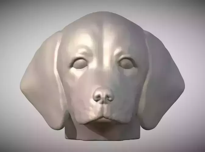Puppy of Weimaraner dog head for 3D printing 3D print model