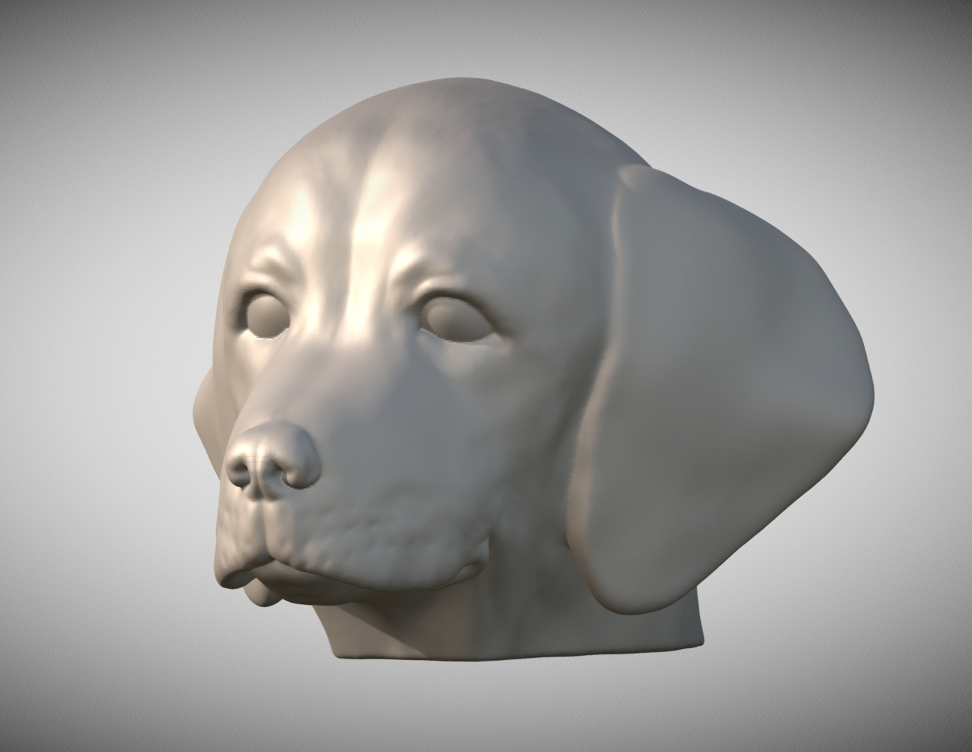Puppy of Weimaraner dog head for 3D printing 3D print model_2