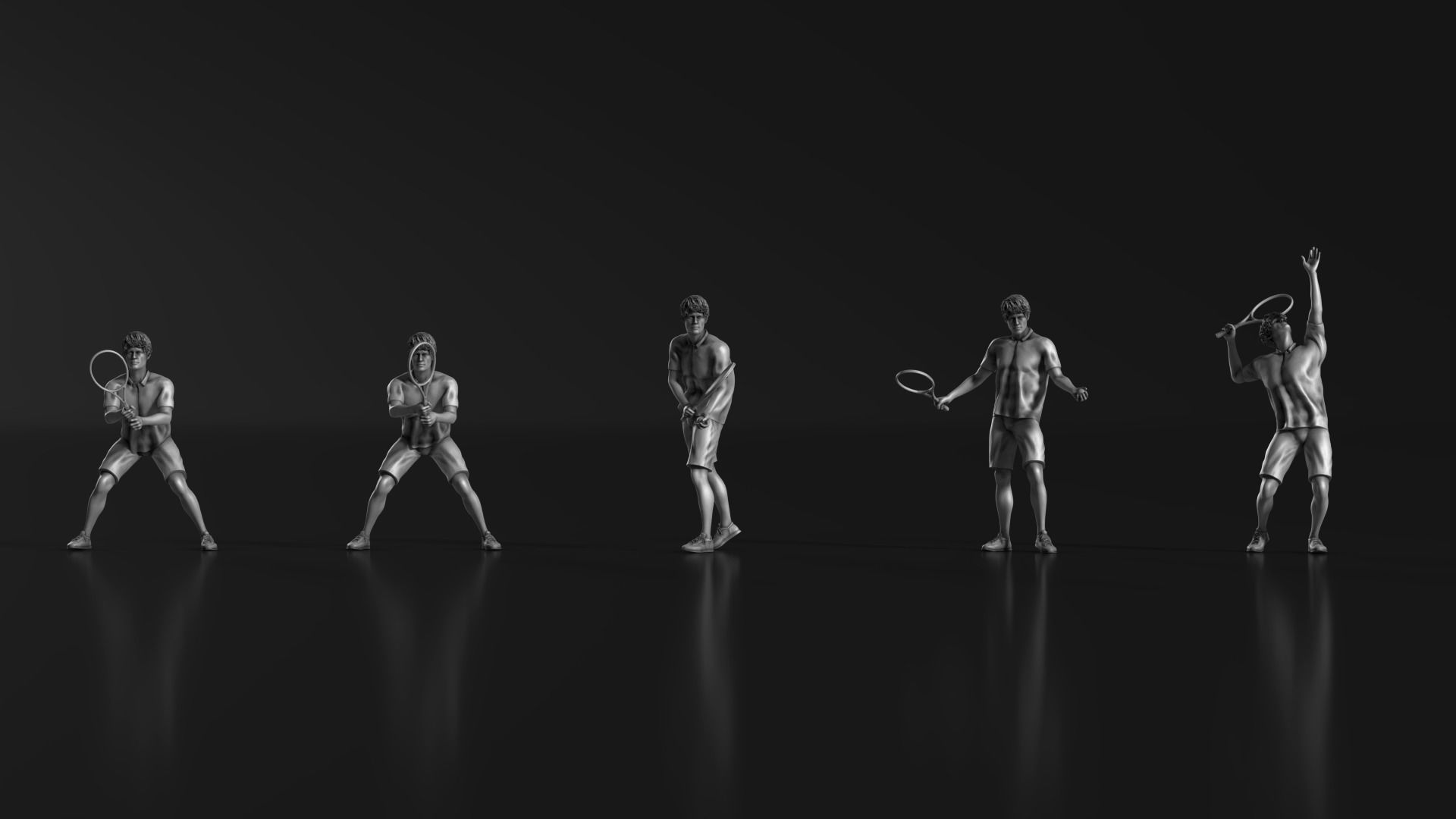 Tennis man 25 figure 3D print model_2