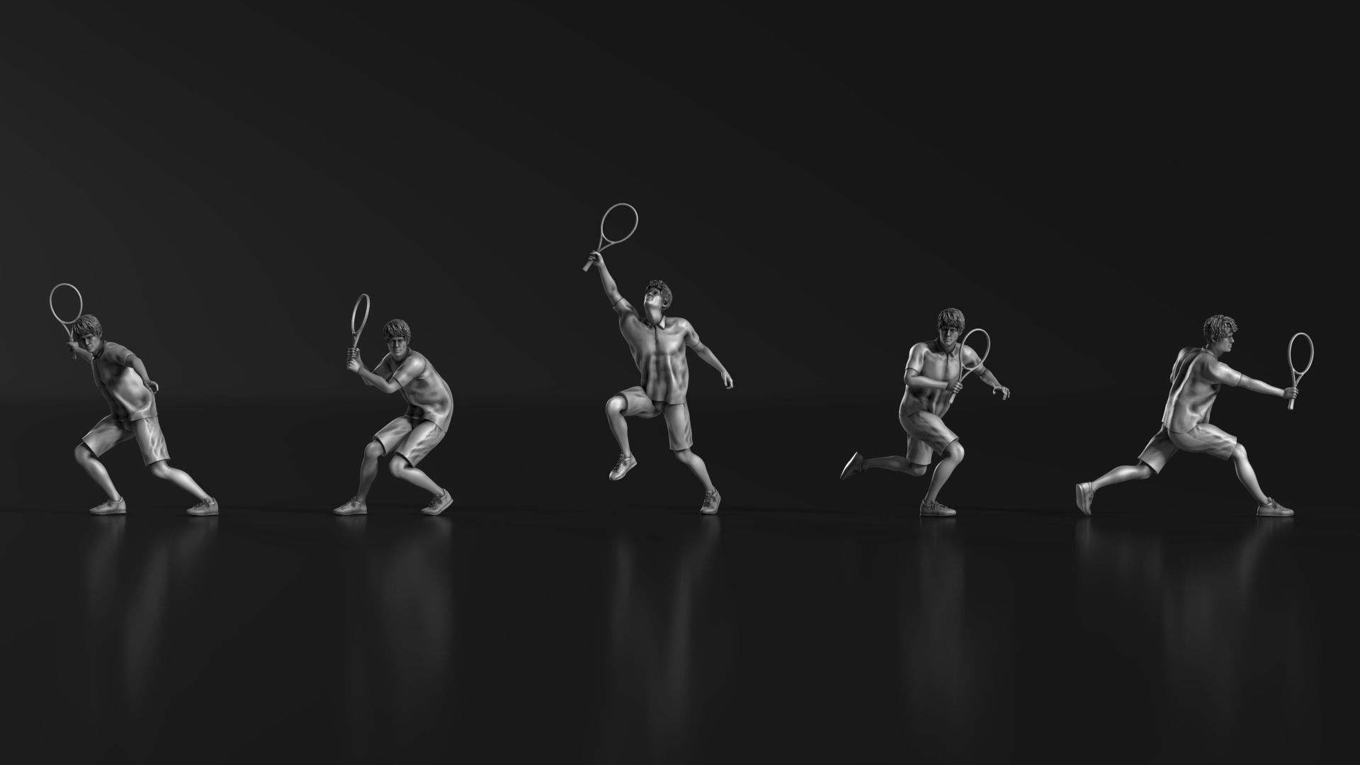 Tennis man 25 figure 3D print model_4