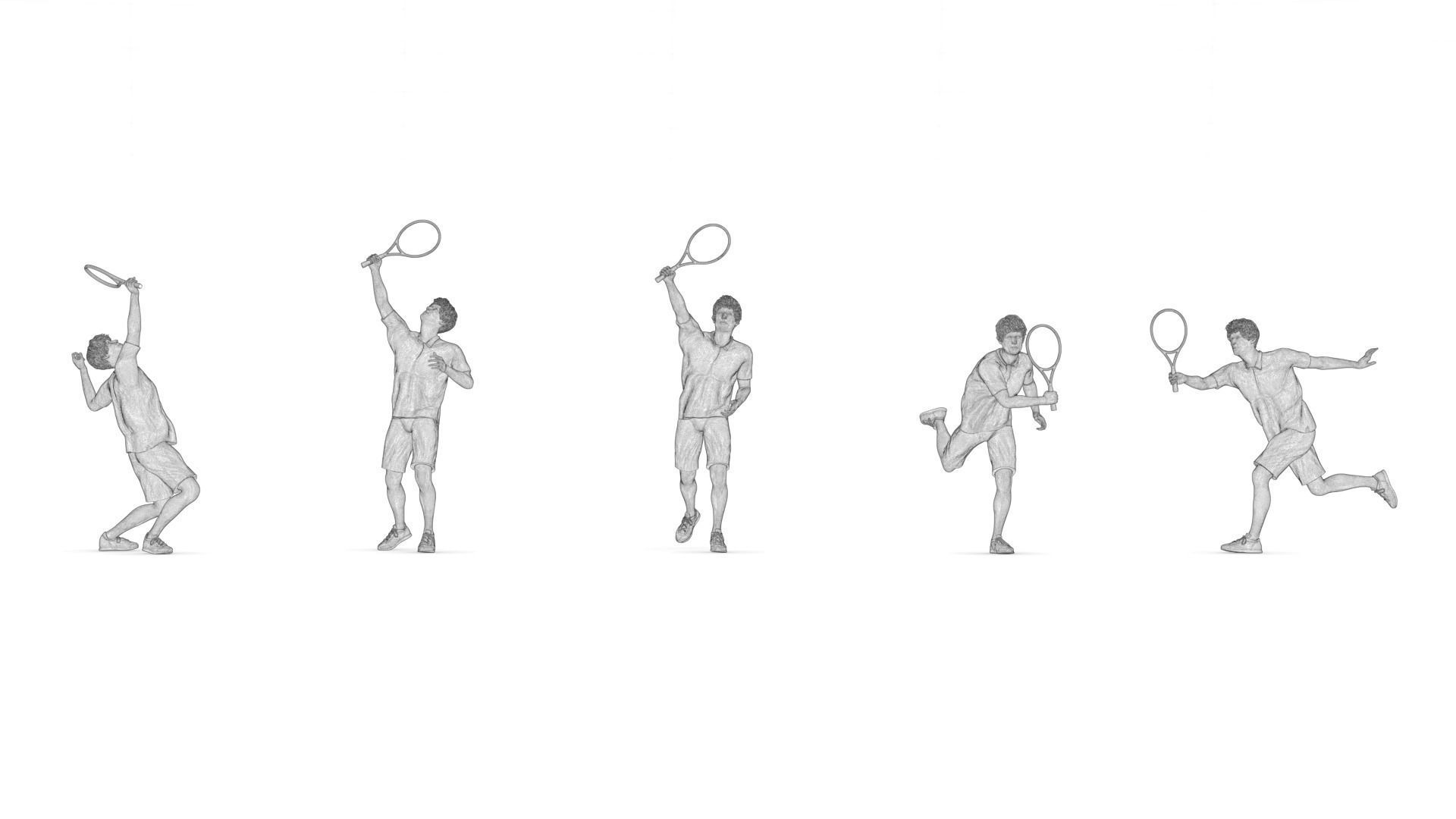 Tennis man 25 figure 3D print model_8