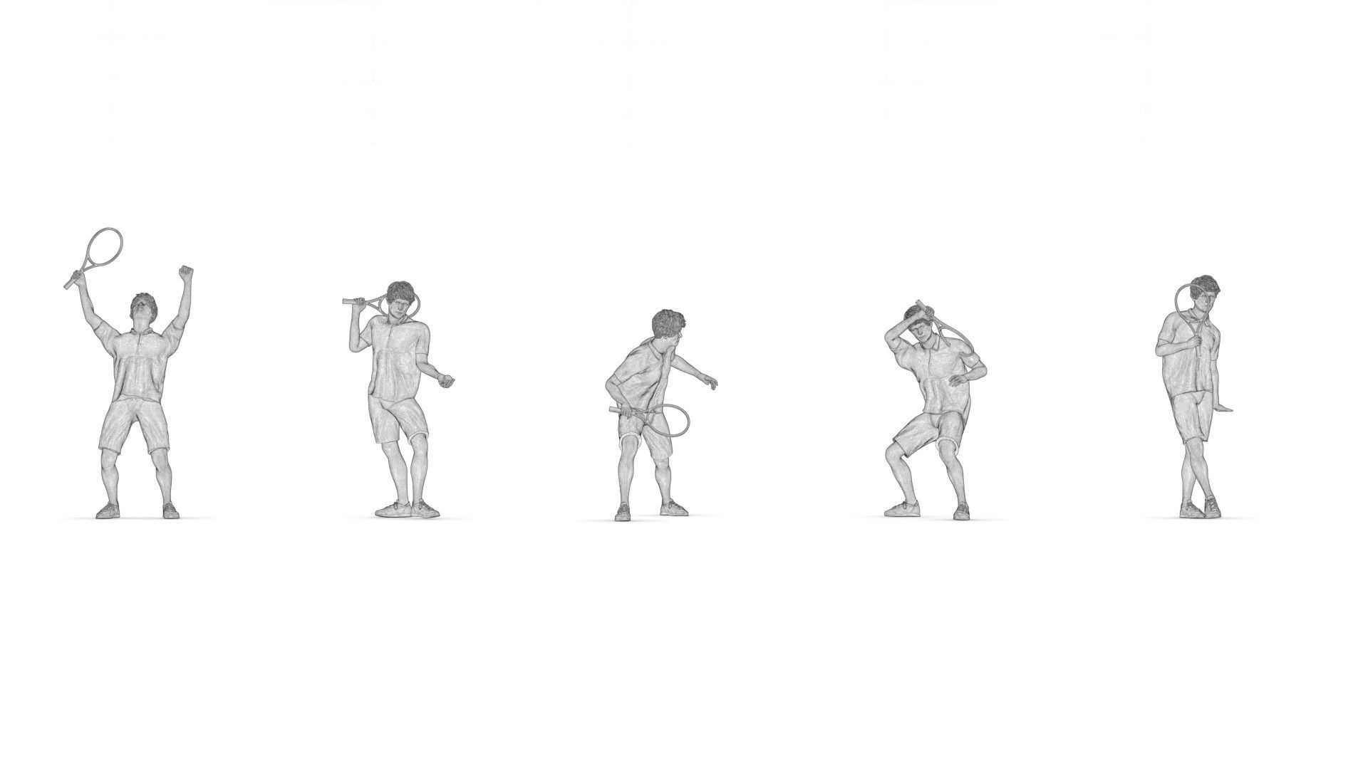 Tennis man 25 figure 3D print model_9