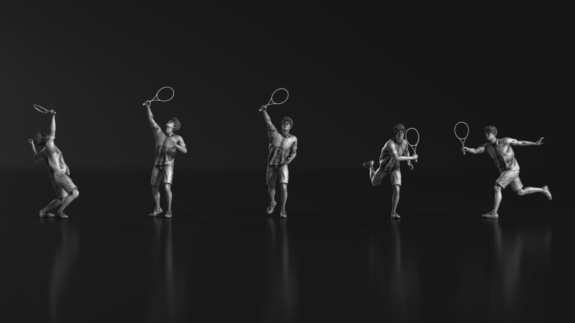 Tennis man 25 figure 3D print model_3