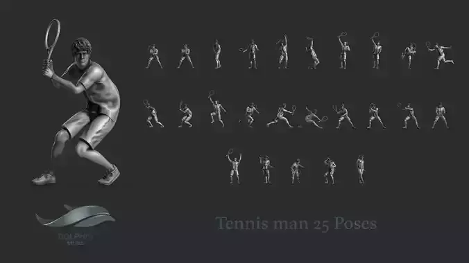 Tennis man 25 figure
