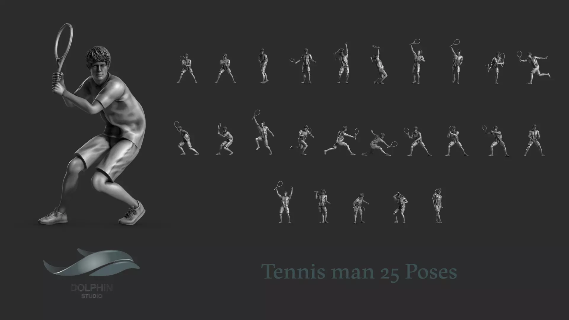 Tennis man 25 figure 3D print model_0