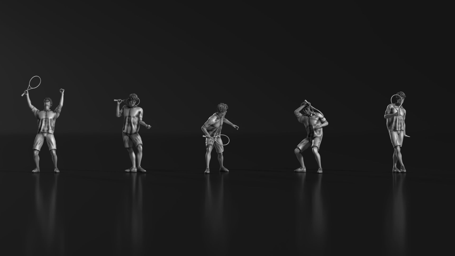 Tennis man 25 figure 3D print model_6