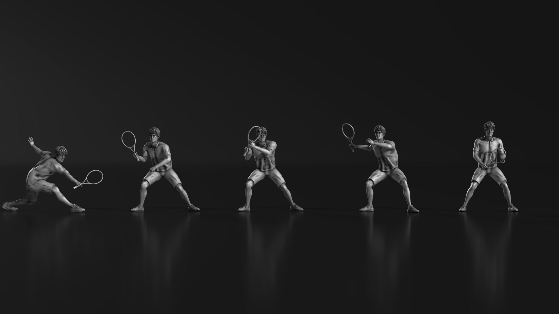 Tennis man 25 figure 3D print model_5