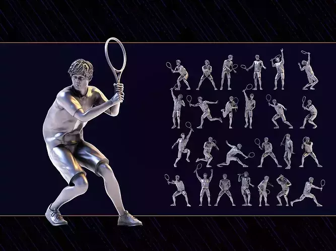 Tennis man 25 figure