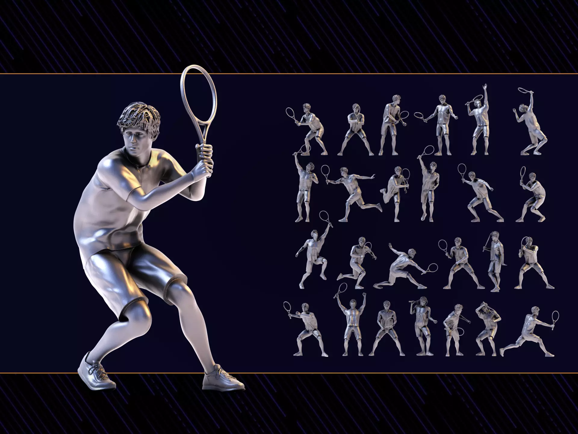 Tennis man 25 figure 3D print model