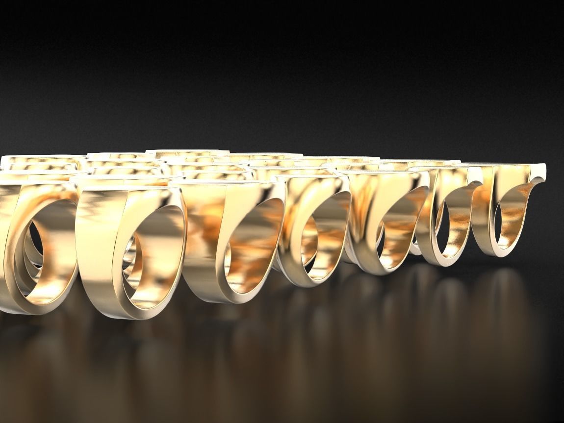 Signets basic blank pack 30 rings 703-2 3D print model_1