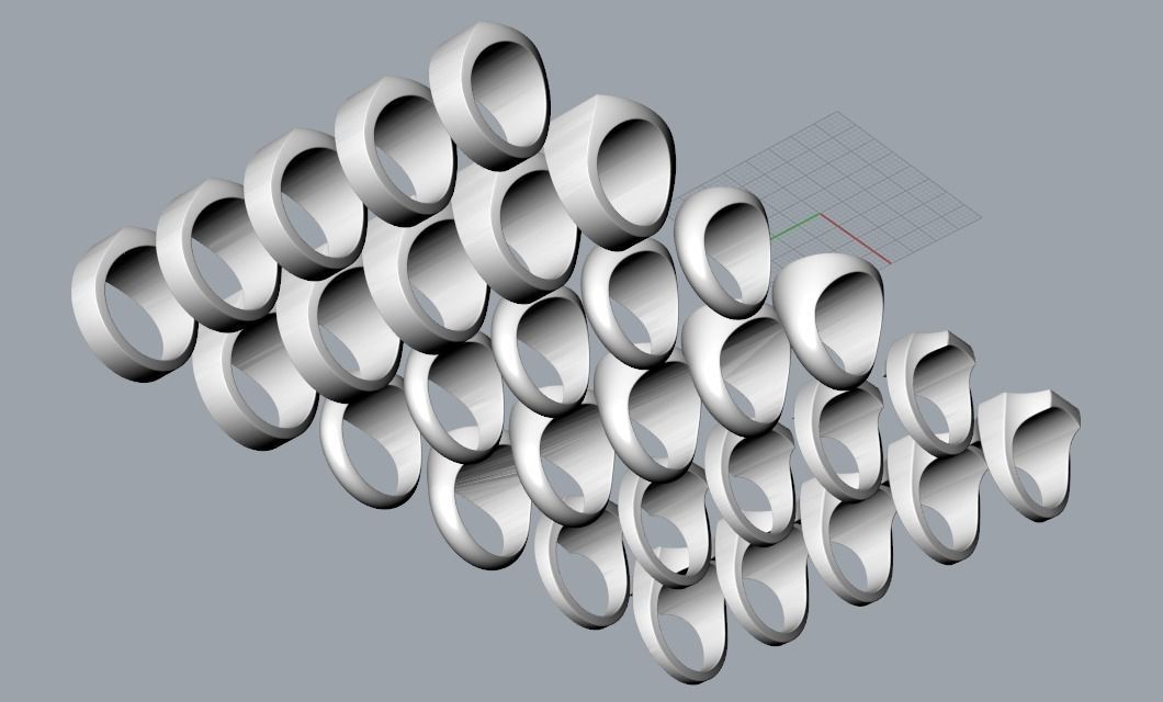 Signets basic blank pack 30 rings 703-2 3D print model_6