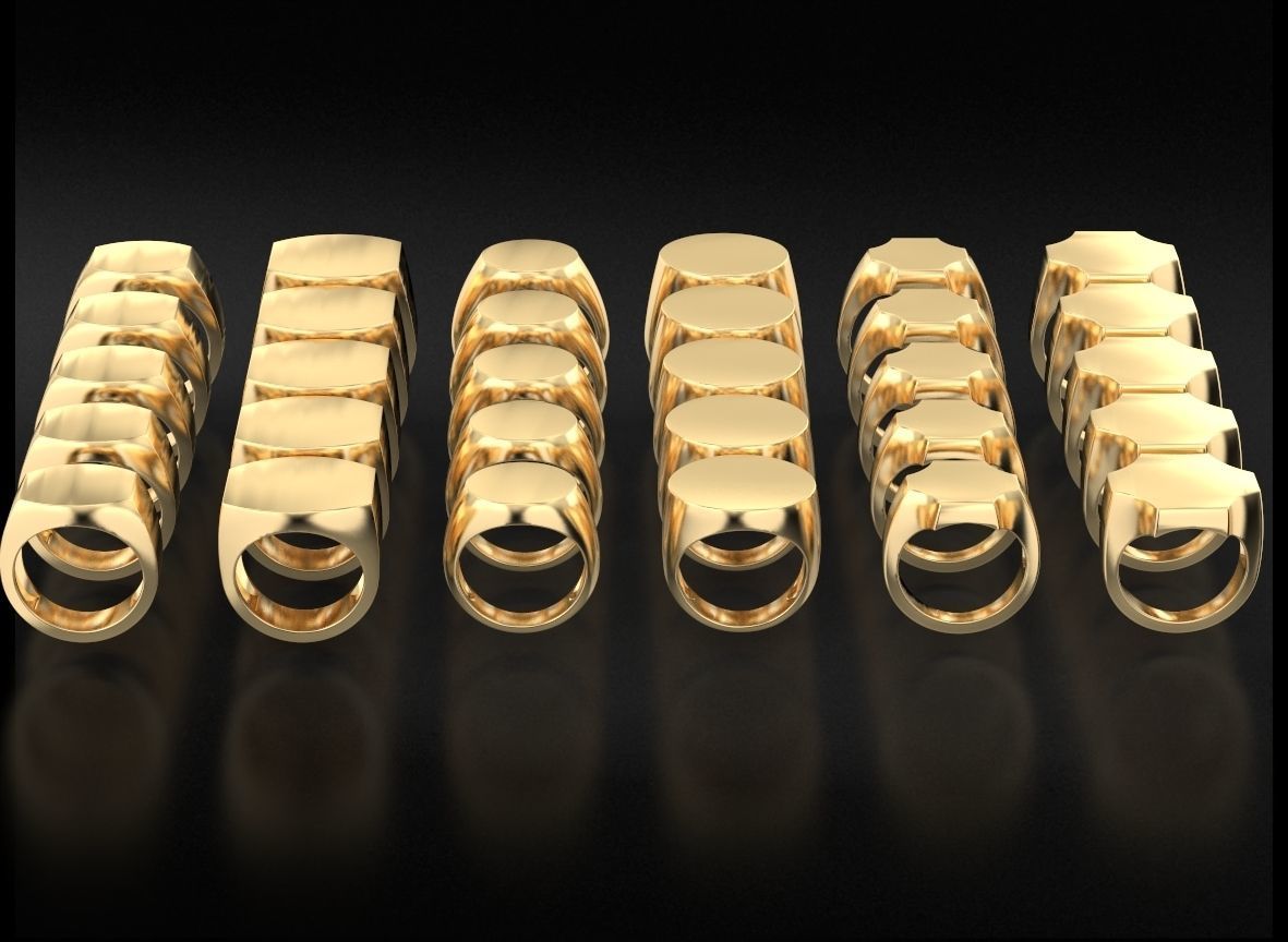 Signets basic blank pack 30 rings 703-2 3D print model_2