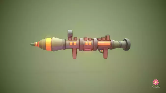 Stylized Rocket Launcher Low-poly 3D model