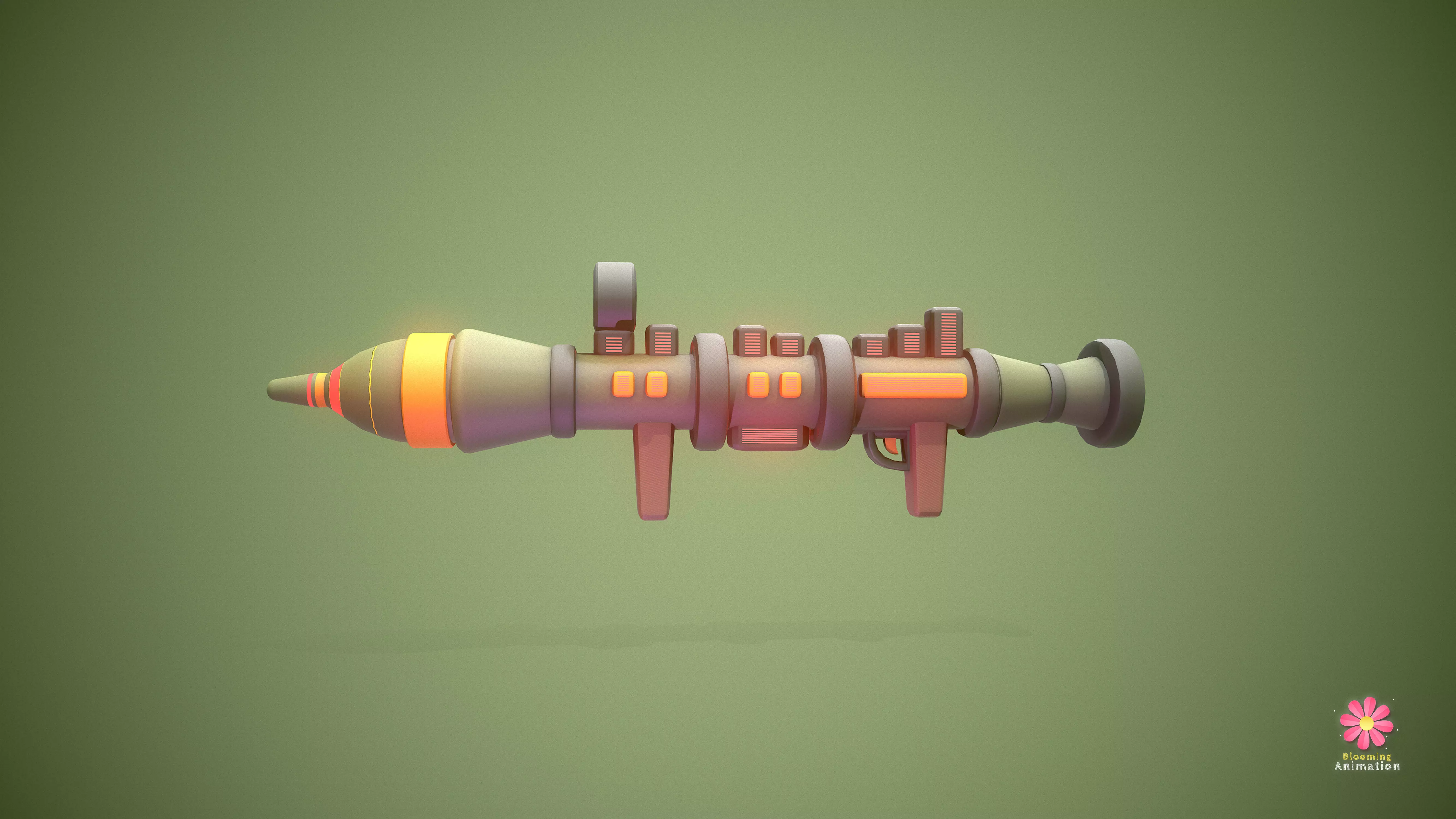 Stylized Rocket Launcher Low-poly 3D model_0
